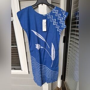 Batik Dress Hand Printed & Dyed Colorful Beach Vacation Lounge Cotton S, M, L